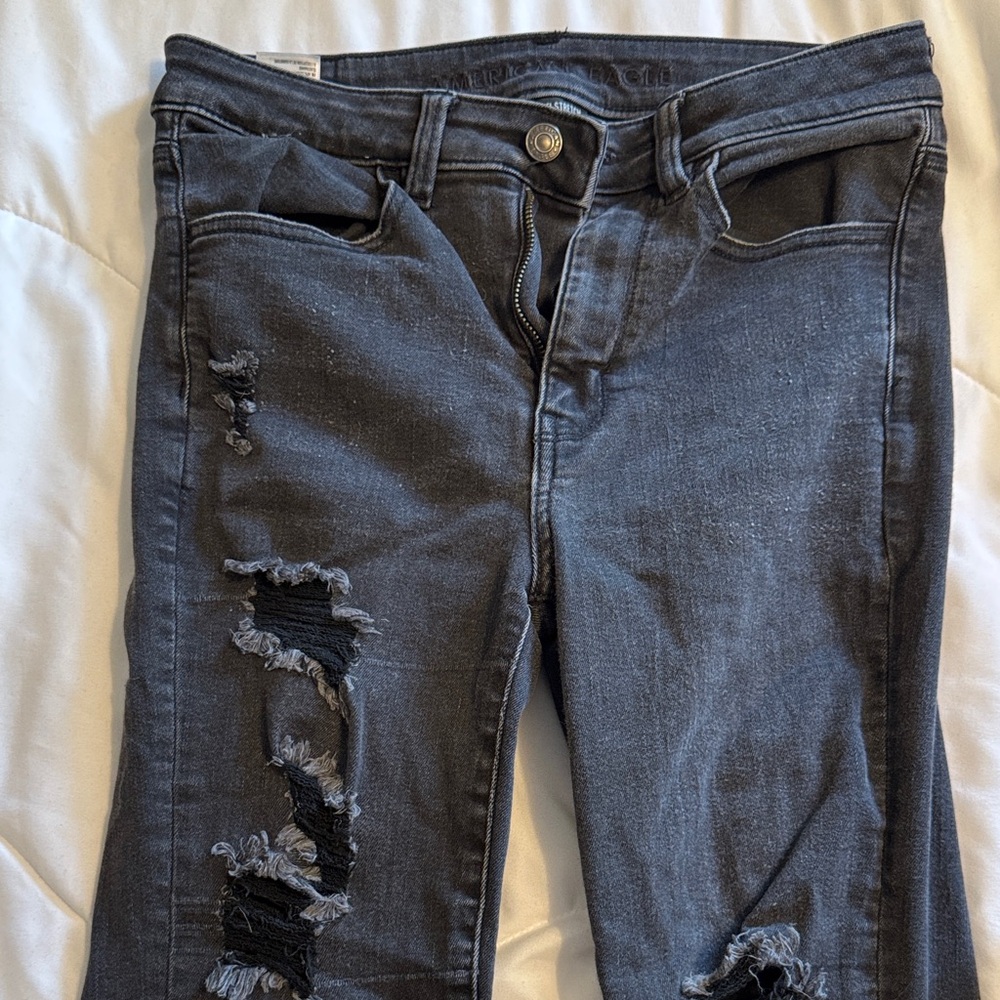 American Eagle Outfitters Distressed Black Skinny Jeans